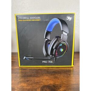 Colorful Marquee A82 Pro Gaming Headset RGB Wired Over Ear Black Blue NEW